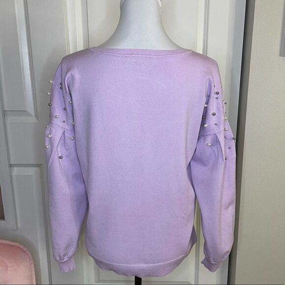 INC International Concepts Lavender Puff Sleeve Sweater size Medium - Picture 3 of 9